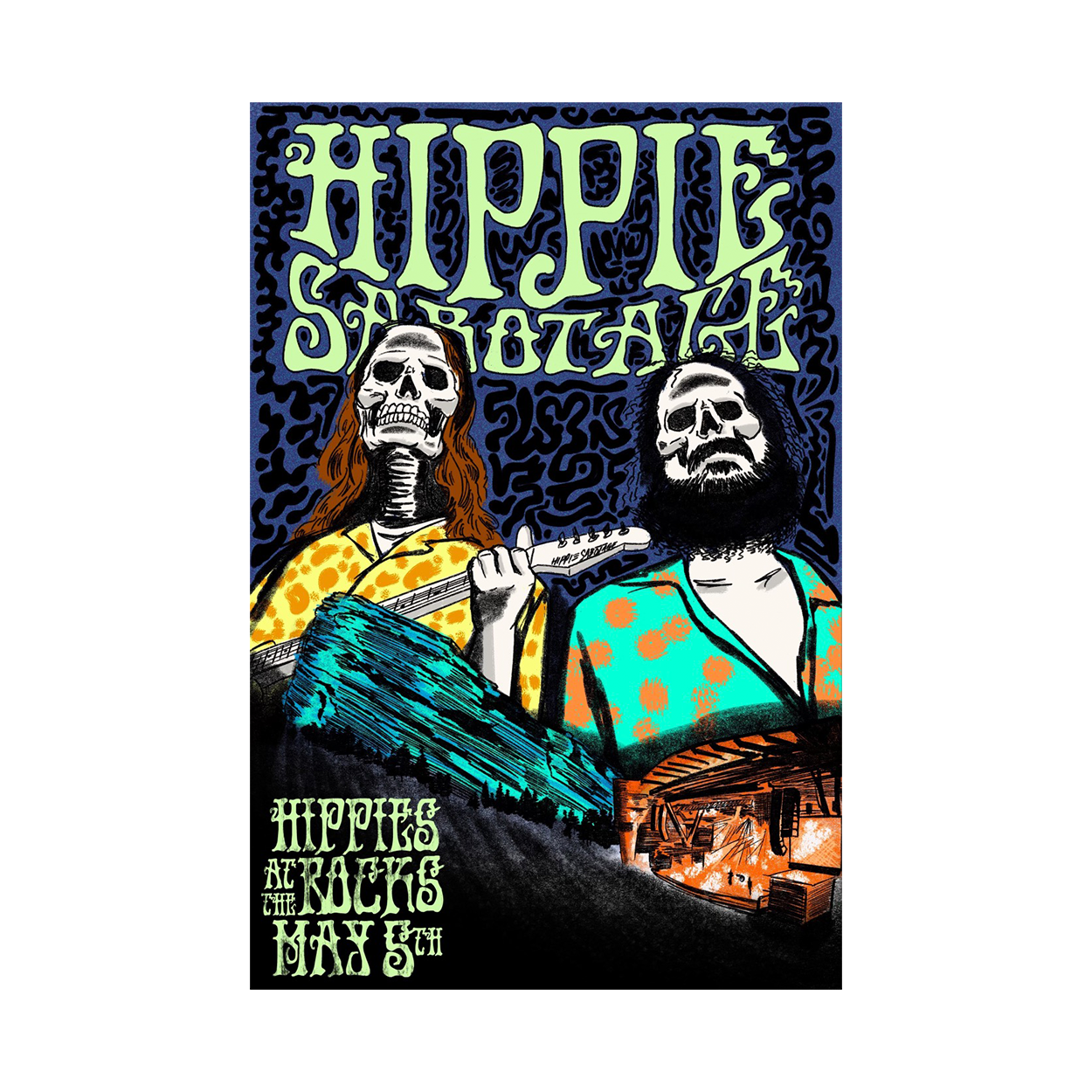 Red Rocks Poster HippieSabotageStore